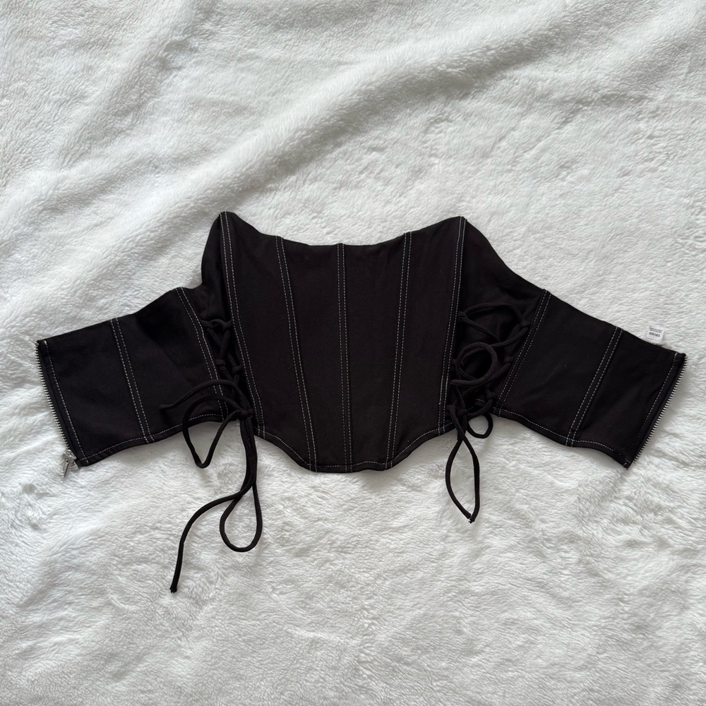 Garage Black Corset-Style Crop Top